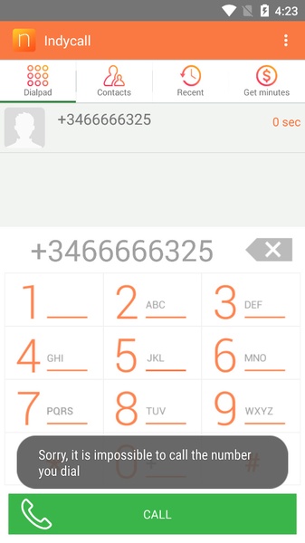 IndyCall - calls to India Screenshot 1