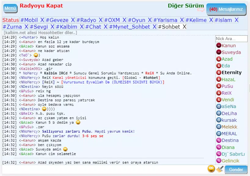 Mirc Sohbet Chat Odaları Captura de tela 3