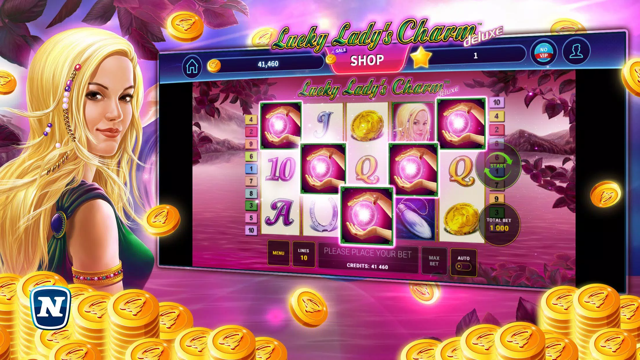 Schermata Lucky Lady's Charm Deluxe Slot 1