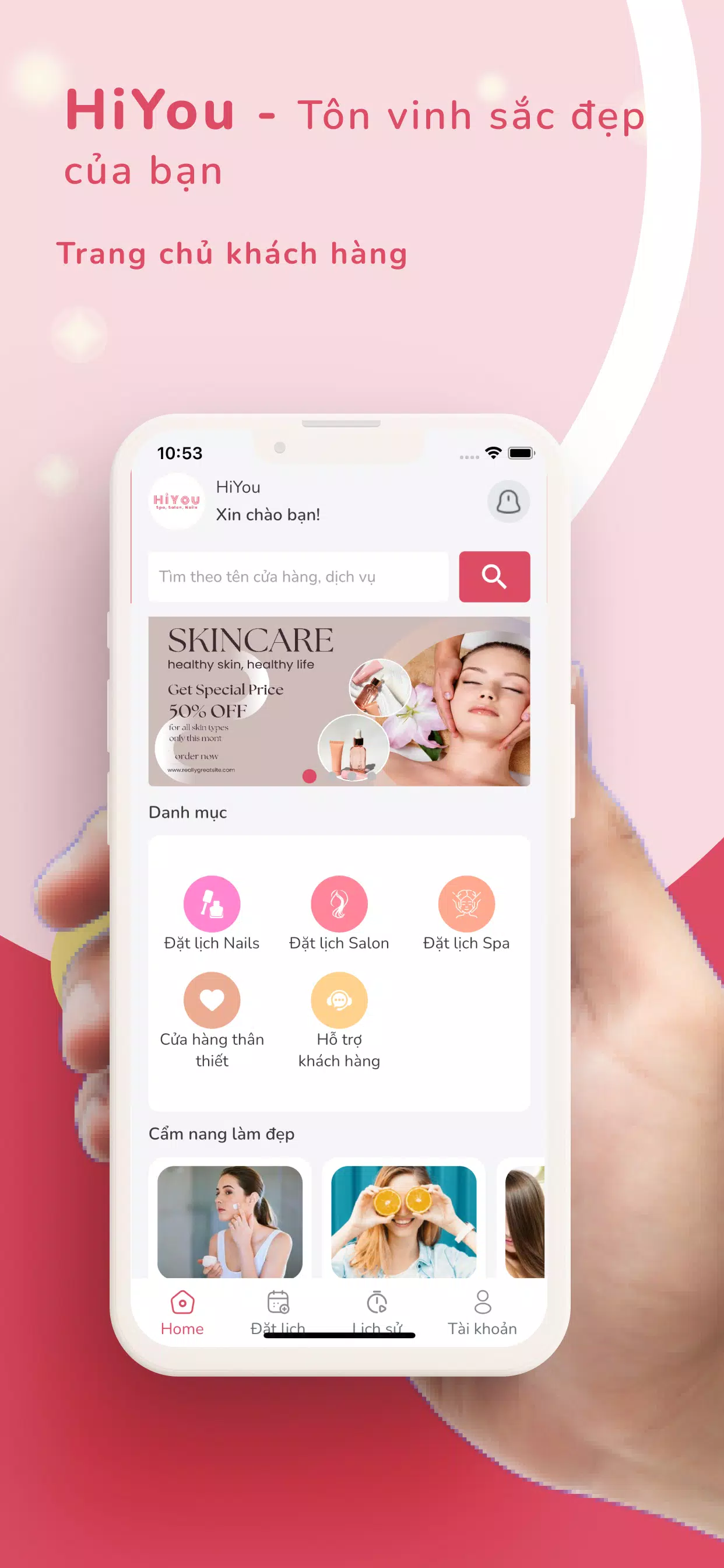 HiYou - Đặt lịch làm đẹp 스크린샷 1