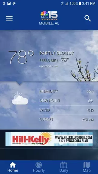 NBC 15 WPMI Weather Screenshot 1