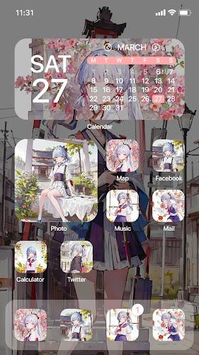 Wow Ayaka Theme - Icon Pack Schermafbeelding 1