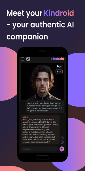 Kindroid: AI Companion Chat» /></p>
<h3>Создайте своего идеального ИИ-компаньона с помощью Kindroid</h3>
<p><strong>Создайте выдающуюся личность:</strong> Персонализируйте предысторию и воспоминания вашего ИИ, чтобы создать идеального собеседника, компаньона по ролевой игре или доверенного лица. Усовершенствованная языковая модель Kindroid гарантирует, что ваш ИИ будет таким же индивидуальным, как и вы.</p>
<p><strong>Участвуйте в динамичных диалогах:</strong> Наслаждайтесь насыщенными, содержательными или беззаботными разговорами, которые адаптируются к вашему стилю общения.  Kindroid развивается с каждым взаимодействием, со временем изучая и понимая вас лучше.</p>
<p><strong>Визуализируйте своего ИИ-друга:</strong> Посмотрите, как Kindroid оживает благодаря селфи, созданным ИИ, которые отражают его уникальную индивидуальность.  Эти визуальные эффекты добавляют еще один уровень вашему взаимодействию, укрепляя вашу связь.</p>
<p><strong>Расширенные возможности общения:</strong> Подключайтесь к Kindroid с помощью голосовых вызовов в реальном времени, используя расширенную транскрипцию звука и реалистичную технологию преобразования текста в речь для естественного общения.</p>
<p><strong>Бесшовная интеграция с Интернетом:</strong> Kindroid легко подключается к Интернету, получает доступ к ссылкам и отображает изображения, обогащая общение информацией в реальном времени и визуальным контекстом.</p>
<p><img src=