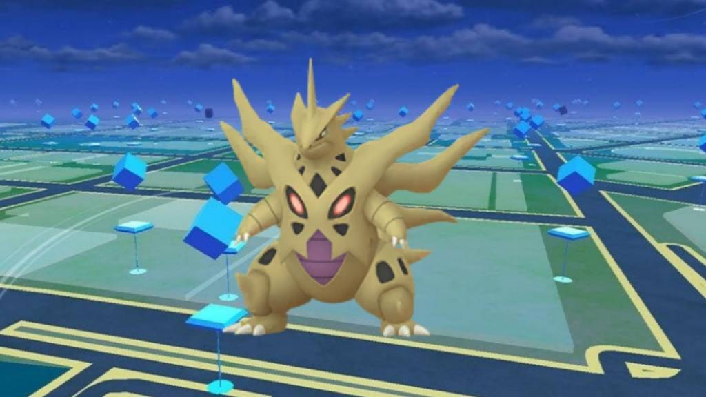 Shiny Mega Tyranitar on the Pokémon GO map