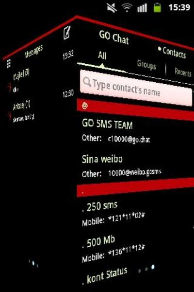 Theme Red Neon GO SMS應用截圖第3張
