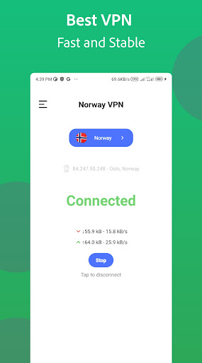 Norway VPN - Norwegian IP Fast ဖန်သားပြင်ဓာတ်ပုံ 4