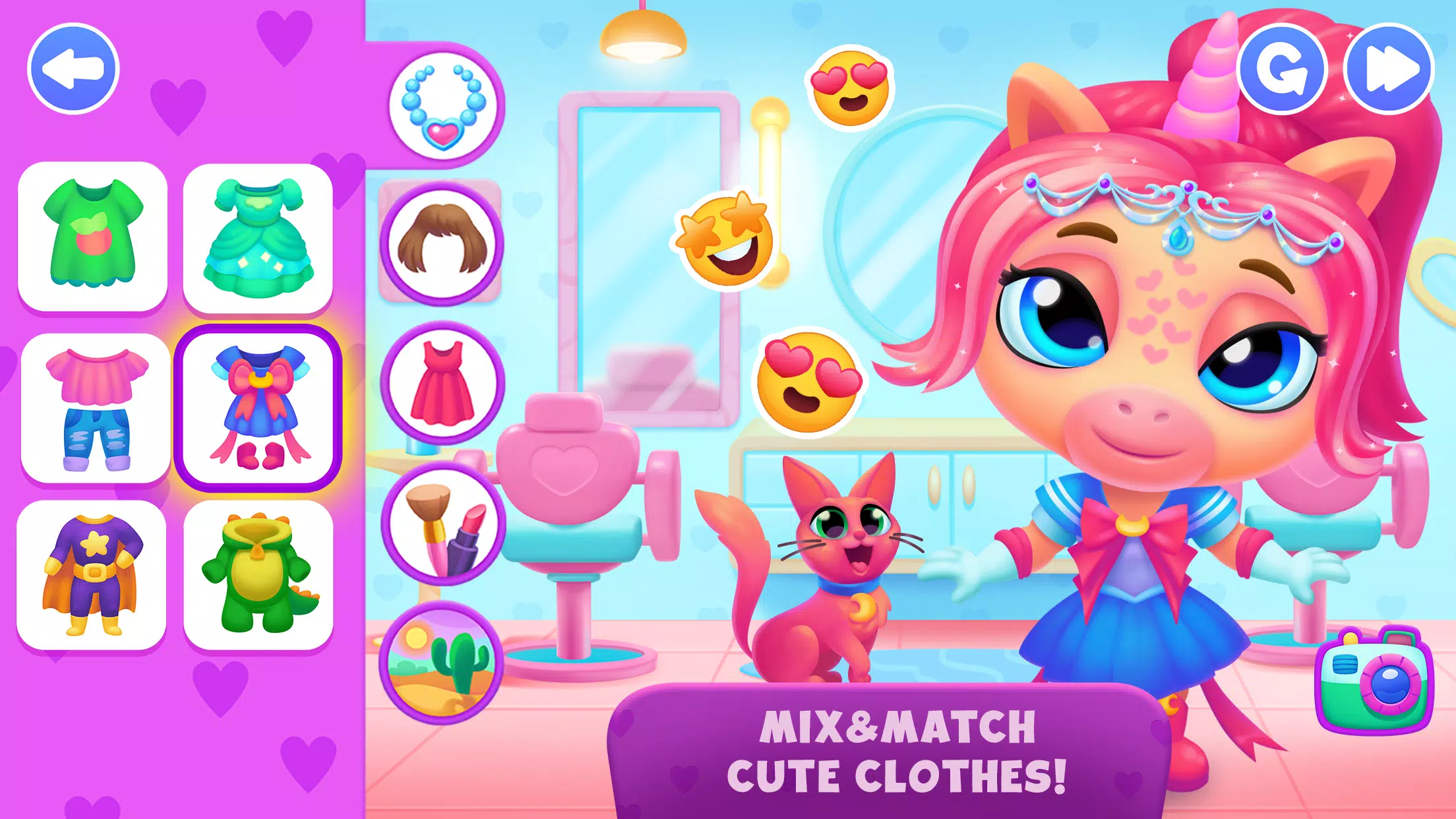 Unicorn Dress up games kids Tangkapan skrin 3