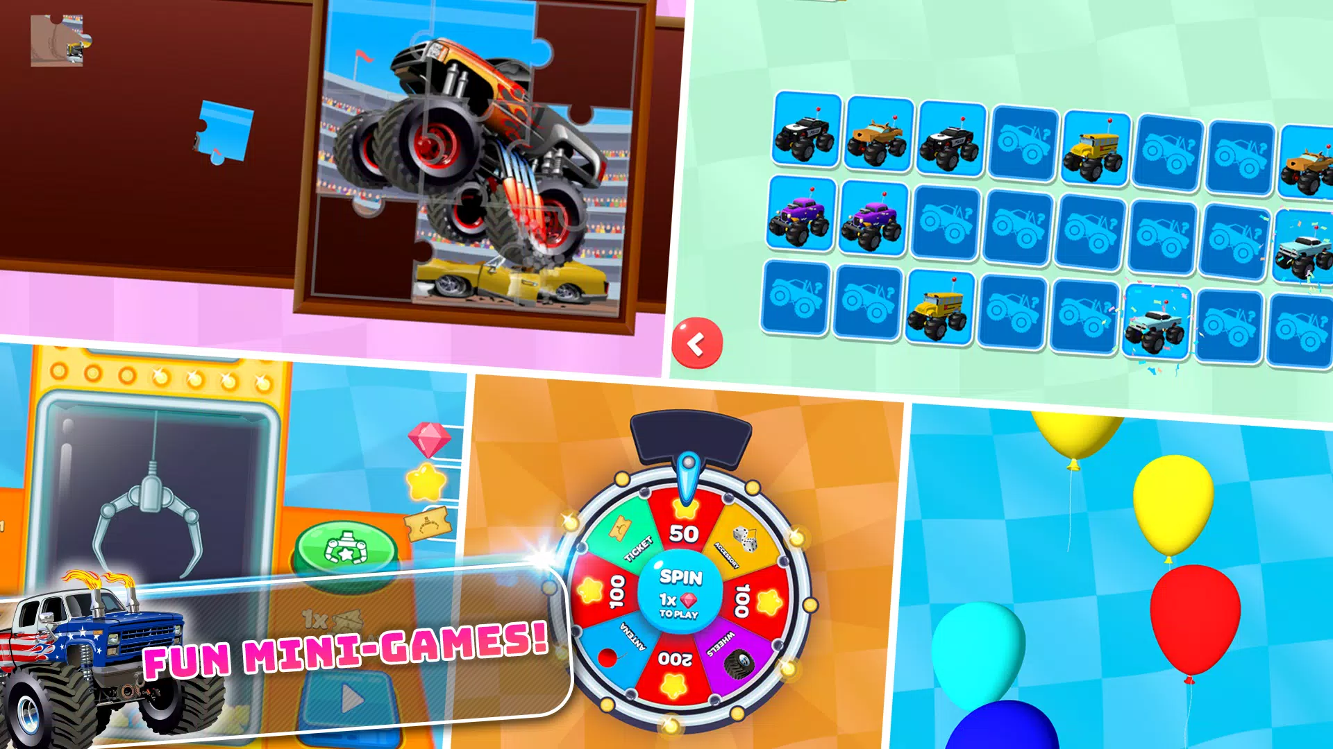 Monster Trucks Kids Race Game 스크린샷 4