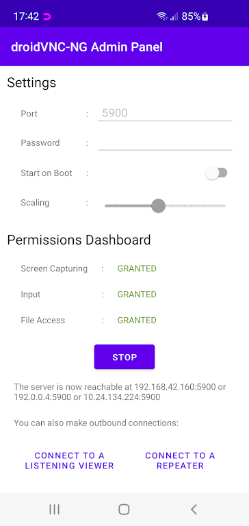droidVNC-NG VNC Server Capture d'écran 1