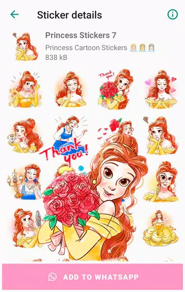 Princess Cartoon WAsticker Captura de tela 3