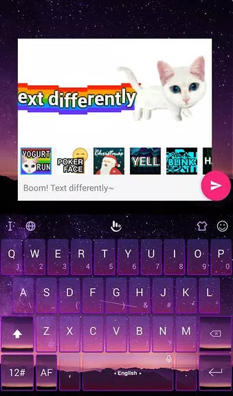 Purple Sky Keyboard Theme Скриншот 4