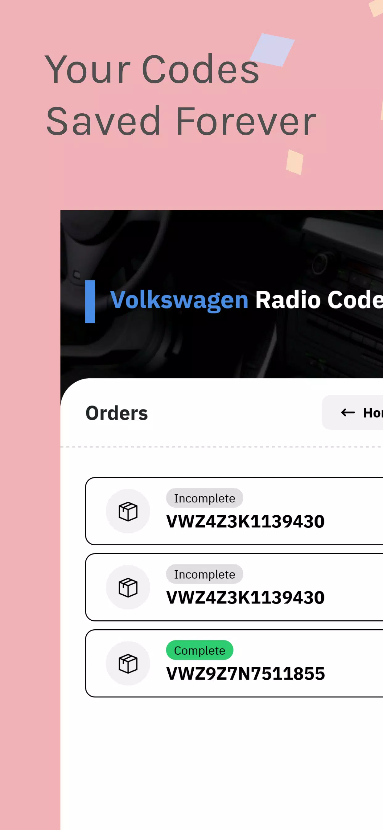 Schermata VW Radio Code Generator 4