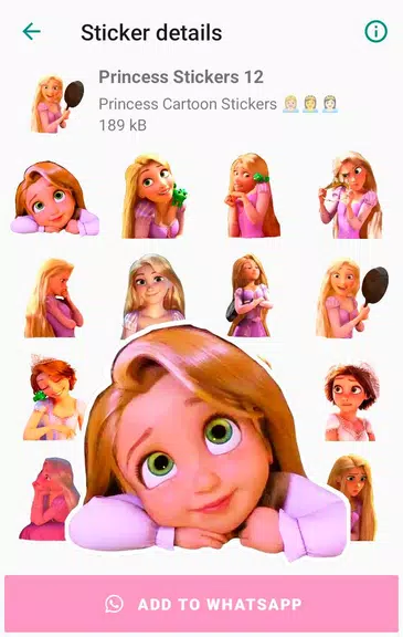 Princess Cartoon WAsticker Captura de tela 1