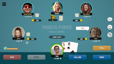 Kindza Poker - Texas Holdem स्क्रीनशॉट 1