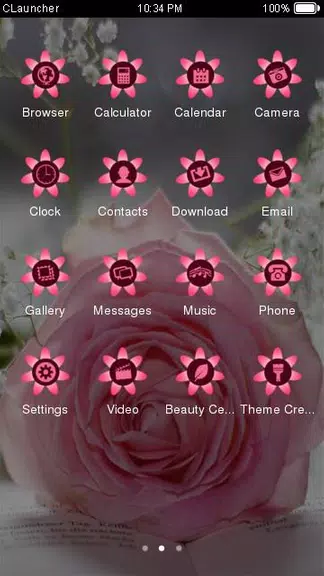 Pretty Pink Rose Theme Captura de pantalla 2