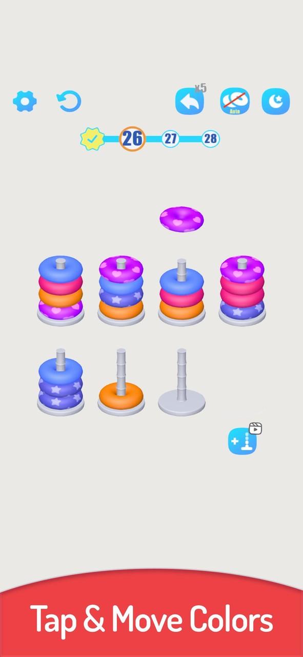 3D Color Sort Hoop Stack Captura de tela 1