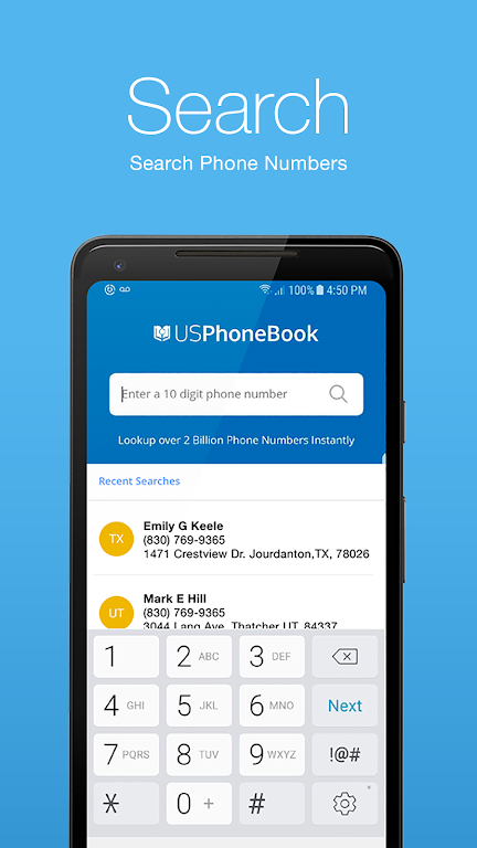 USPhoneBook স্ক্রিনশট 1