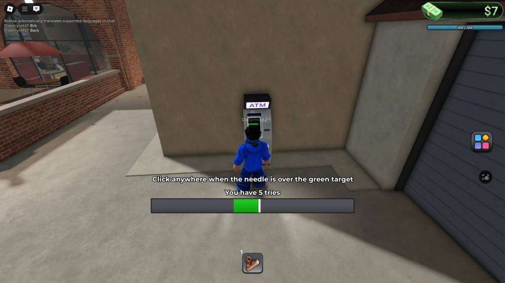 Un joueur pirater un guichet automatique dans Blockspin