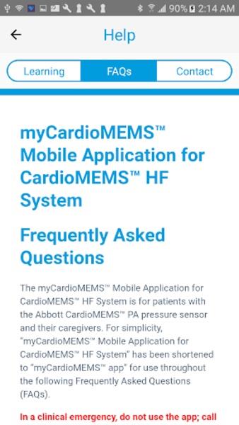 myCardioMEMS™ Screenshot 2