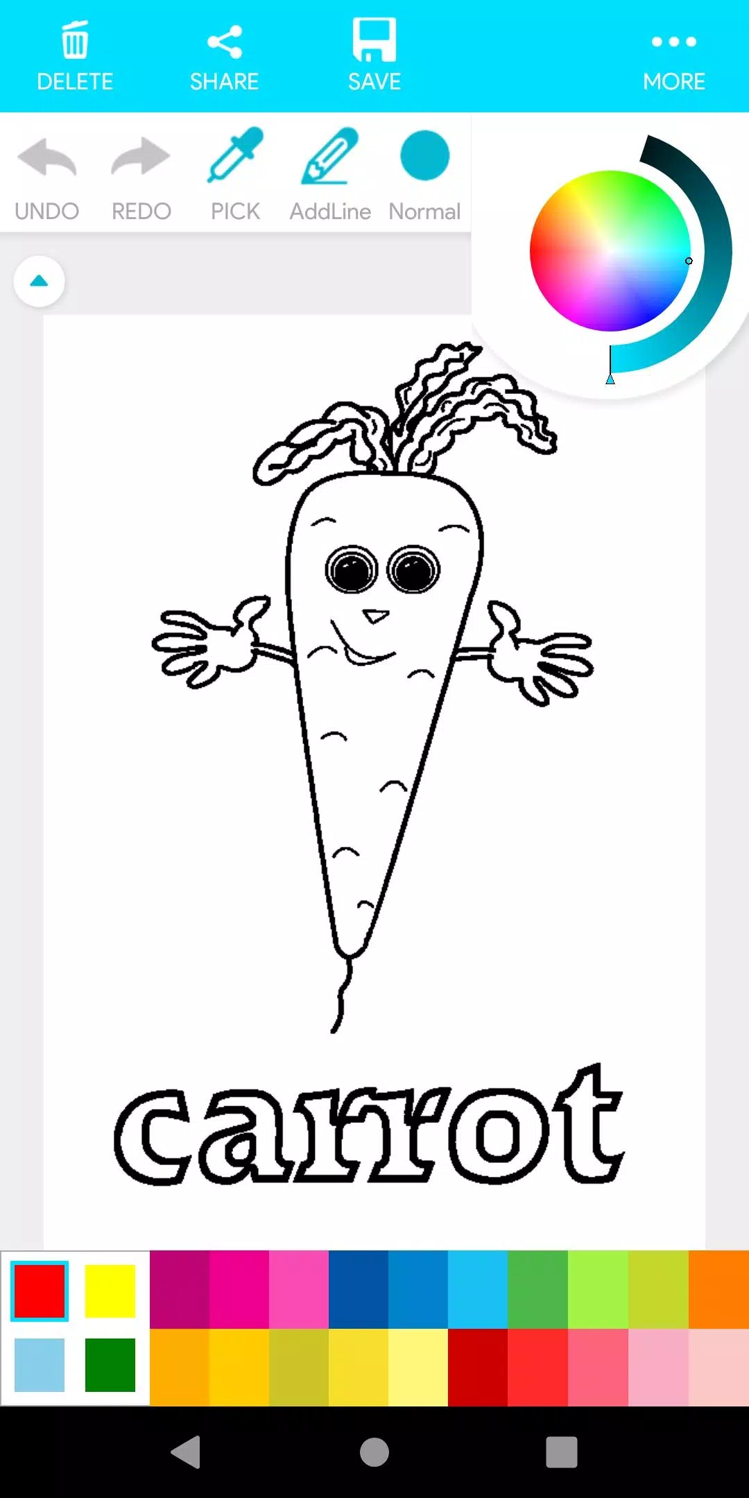 Coloring Fruits And Vegetables Скриншот 4
