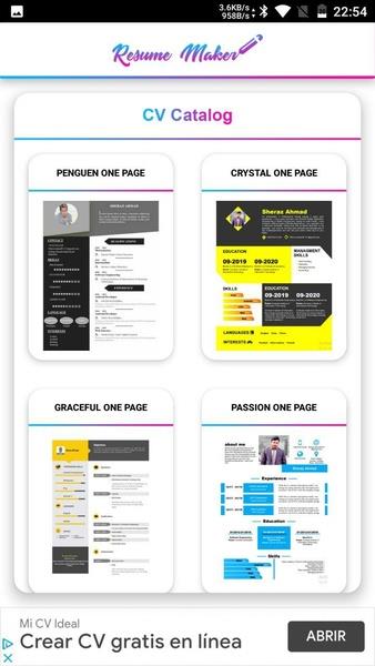 Resume Builder & CV maker :PDF Captura de tela 1