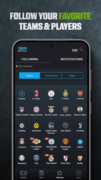 365Scores: Live Scores & News Mod Tangkapan skrin 1