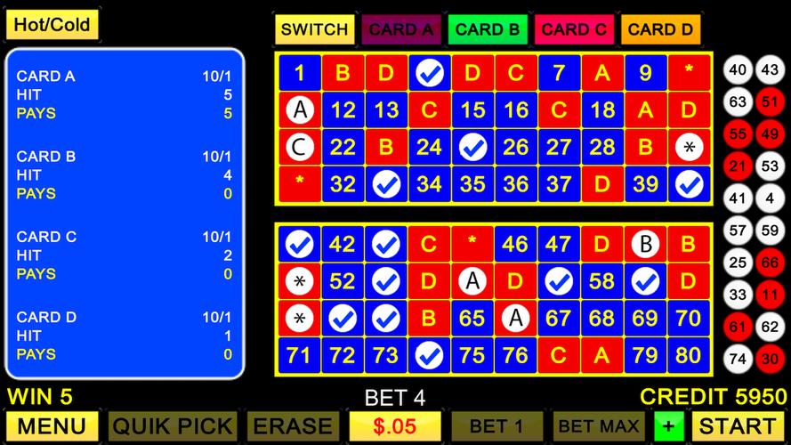 Keno 4 Card Screenshot 1