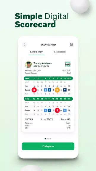 Golf GameBook Scorecard e GPS Captura de tela 2