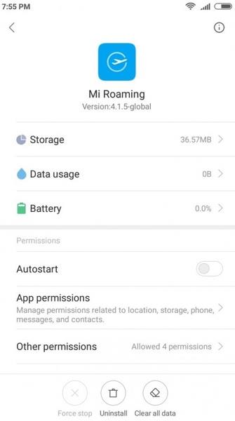 Mi Roaming Capture d'écran 1