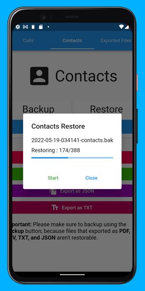 Call Log Backup,Restore & PDF Export Скриншот 2