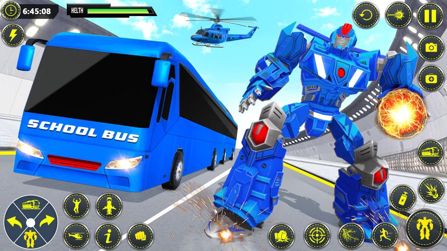 School Bus Robot Car Game Screenshot 3