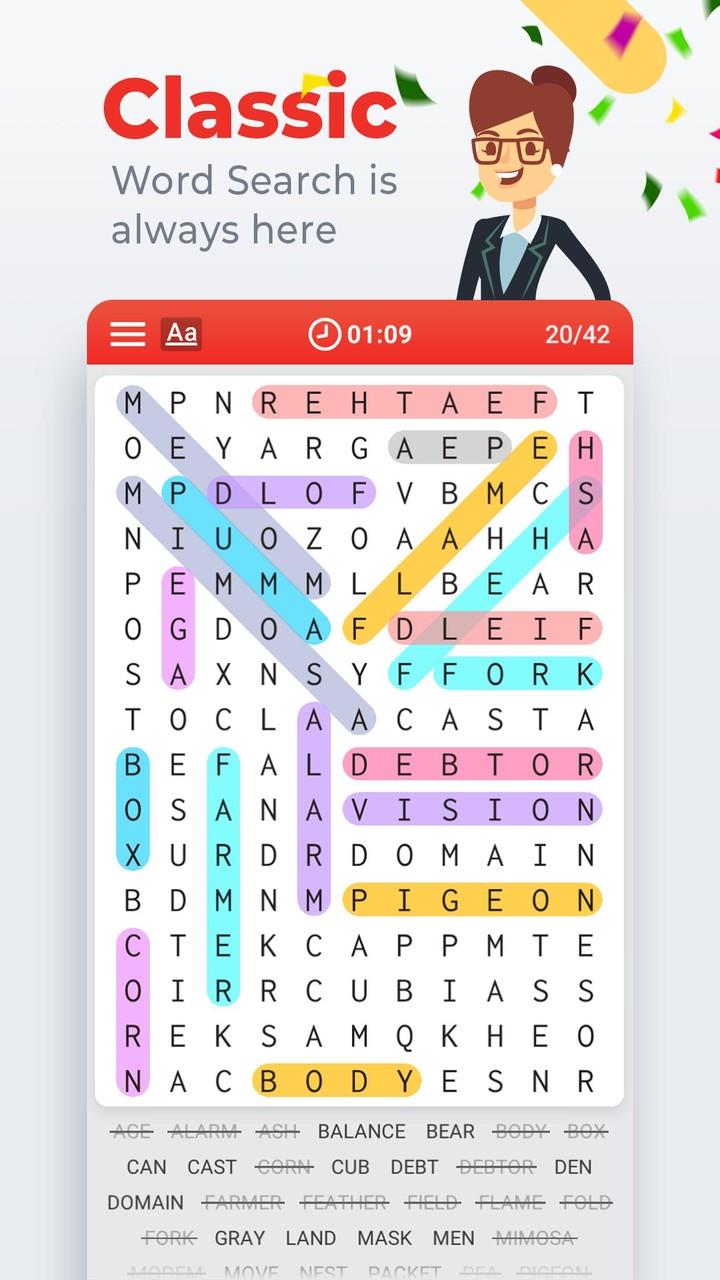 Word Search Colorful ဖန်သားပြင်ဓာတ်ပုံ 1