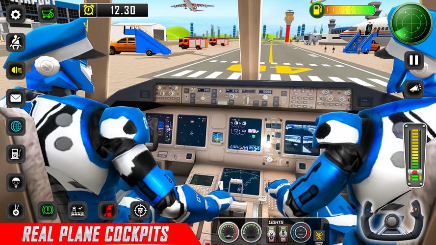 Robot Pilot Airplane Games 3D Ảnh chụp màn hình 2