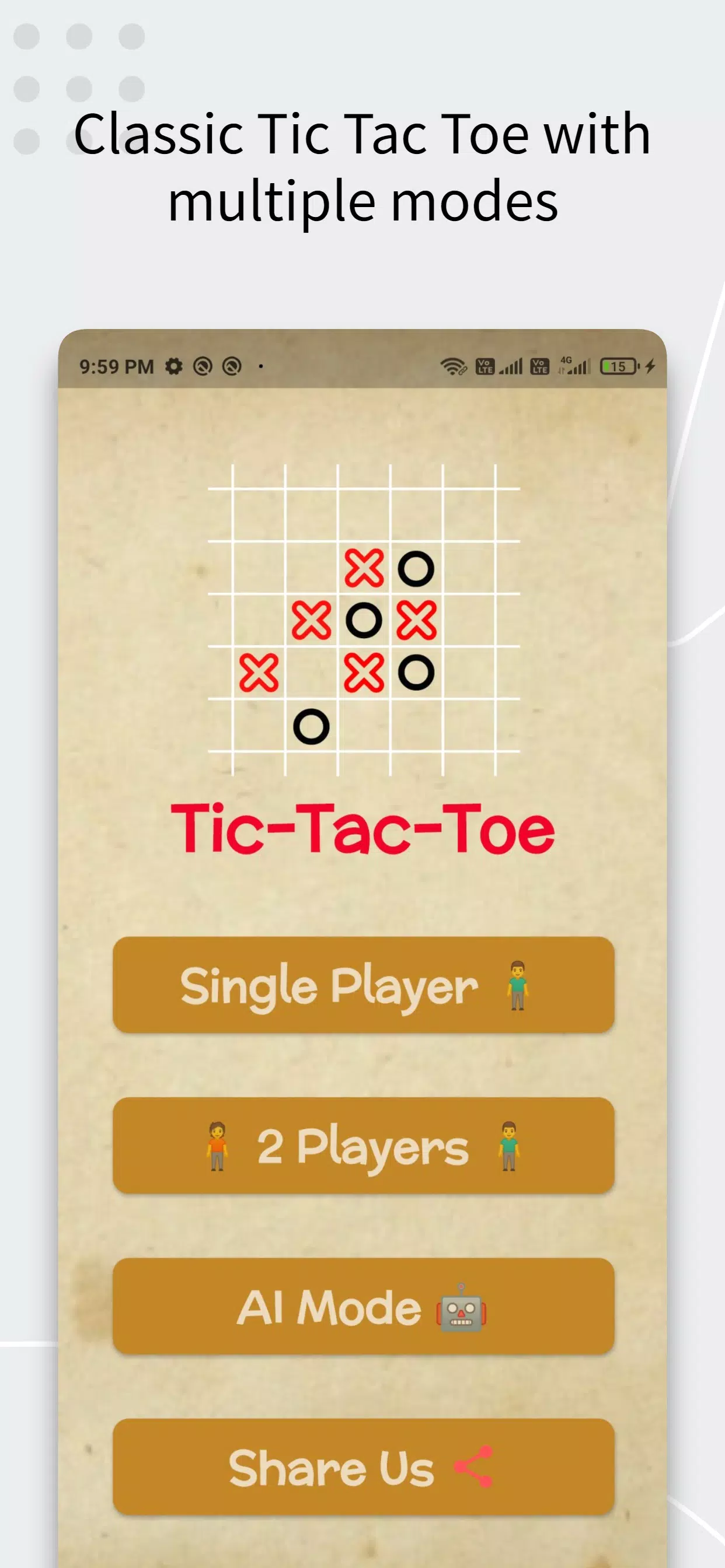 Tic Tac Toe AI Game ภาพหน้าจอ 1